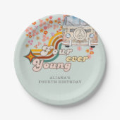 Groovy Fourever Young daisy Van 4e verjaardag Papieren Bordje (Voorkant)