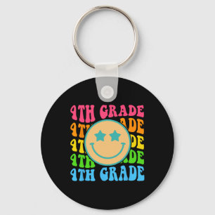 Groovy Fourth Grade Vibes Face Retro Teachers Back Sleutelhanger