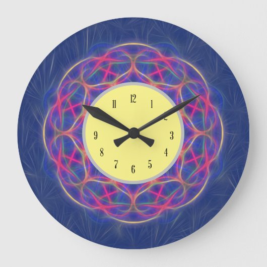 Groovy Fractal Art Clock Grote Klok (Voorkant)