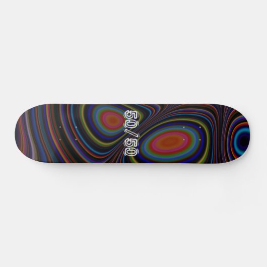 Groovy Fractal Artwork met Schaats Trick 50/50 Persoonlijk Skateboard (Horizontaal)