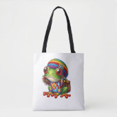 Groovy Frog met Dreads Tote Bag (Voorkant)