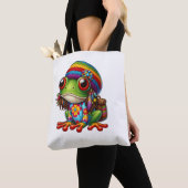 Groovy Frog met Dreads Tote Bag (Dichtbij)