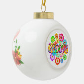 GROOVY Fun Flowers Keramische Bal Ornament (Links)