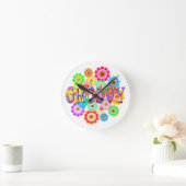 GROOVY Fun Flowers Ronde Klok (Huis)