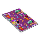 Groovy Fun Hippie Paars Pattern Art Notitieboek (Rechterzijde)