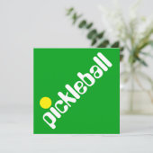 Groovy Fun Mod PICKLEBALL Tekst op Heldergroen Kaart (Staand voorkant)