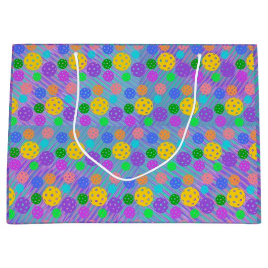 Groovy Fun Pickleball Pop Art Groot Cadeauzakje (Voorkant)