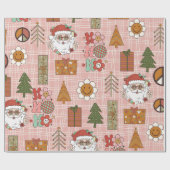 Groovy Funky 70 kerst Cadeaupapier (Vlak)