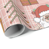 Groovy Funky 70 kerst Cadeaupapier (Rol Hoek)