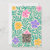 Groovy Funky Bloemen met QR Wedding Kaart (Achterkant)