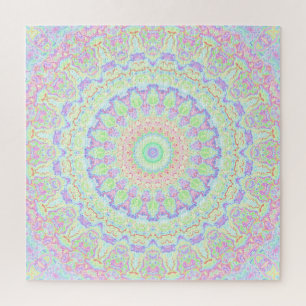 Groovy Funky Boho Hippie Rainbow Abstract Mandala Legpuzzel