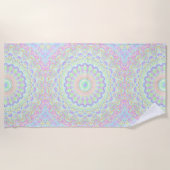 Groovy Funky Boho Hippie Rainbow Abstract Mandala Strandlaken (Voorkant)