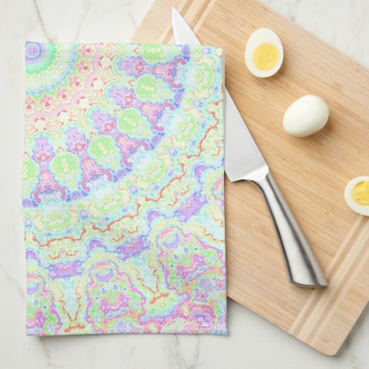 Groovy Funky Boho Hippie Rainbow Abstract Mandala Theedoek (Quarter Fold)