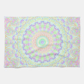 Groovy Funky Boho Hippie Rainbow Abstract Mandala Theedoek (Horizontaal)