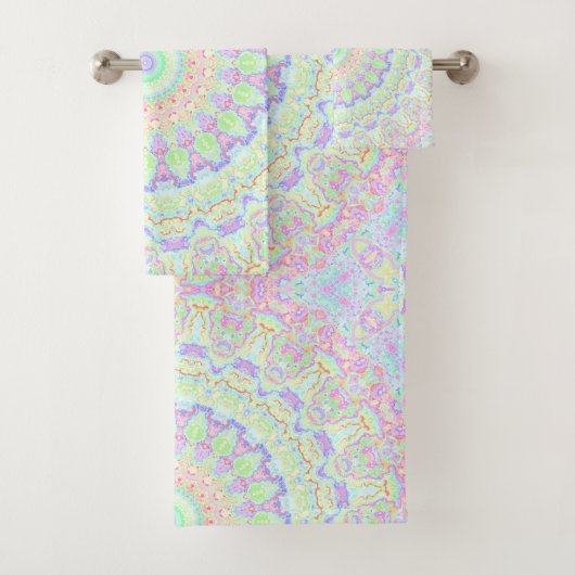 Groovy Funky Boho Hippie Regenboog Abstract Mandal Bad Handdoek (Insitu)