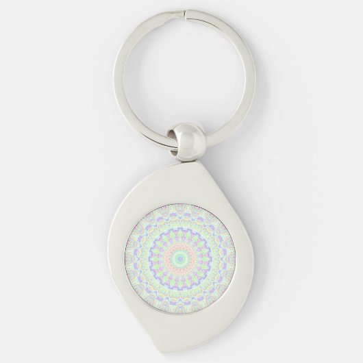 Groovy Funky Boho Hippie Regenboog Abstract Mandal Sleutelhanger (Voorkant)