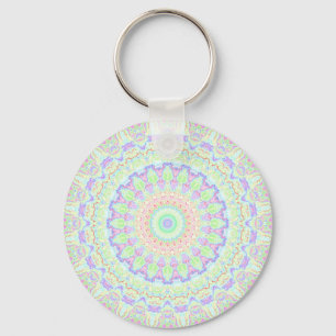 Groovy Funky Boho Hippie Regenboog Abstract Mandal Sleutelhanger