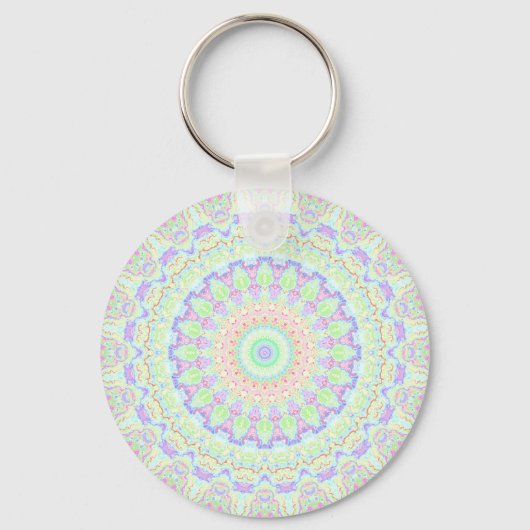Groovy Funky Boho Hippie Regenboog Abstract Mandal Sleutelhanger (Voorkant)