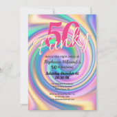 Groovy Funky Disco Tie Dye 50e verjaardag van de v Kaart (Voorkant)