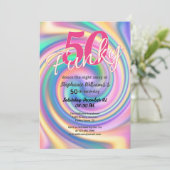 Groovy Funky Disco Tie Dye 50e verjaardag van de v Kaart (Staand voorkant)