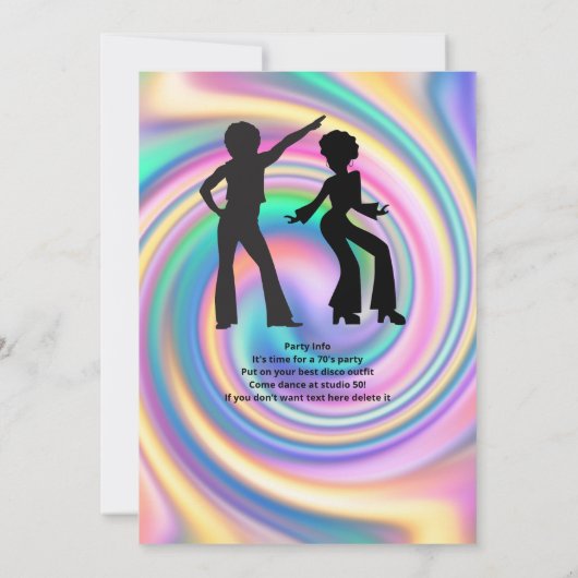 Groovy Funky Disco Tie Dye 50e verjaardag van de v Kaart (Achterkant)