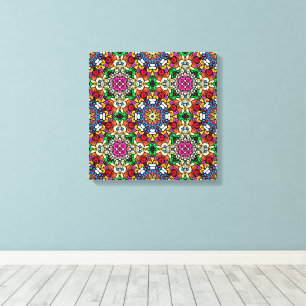 Groovy Funky Flower Power Canvas Afdruk