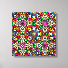 Groovy Funky Flower Power  Canvas Afdruk