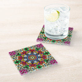 Groovy Funky Flower Power Coaster Glazen Onderzetter