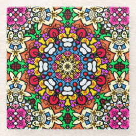 Groovy Funky Flower Power  Glazen Onderzetter