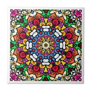 Groovy Funky Flower Power Tegeltje
