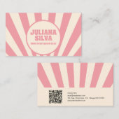 Groovy Funky Hippie 60s met QR-Visitekaartje Visitekaartje (Voorkant / Achterkant)