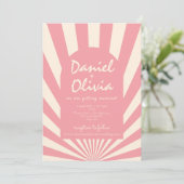 Groovy Funky Hippie 60s met QR Wedding Kaart (Staand voorkant)