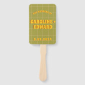 Groovy Funky Kleurrijke Trouwprogramma's Handwaaier (Voorkant)