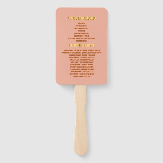 Groovy Funky Kleurrijke Trouwprogramma's Handwaaier (Achterkant)