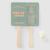 Groovy Funky Kleurrijke Trouwprogramma's Handwaaier (Voorkant en achterkant)