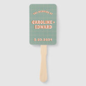 Groovy Funky Kleurrijke Trouwprogramma's Handwaaier (Voorkant)