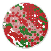 Groovy Funky Mod Retro Kerstpatroon Keramische Knop (Voorkant)