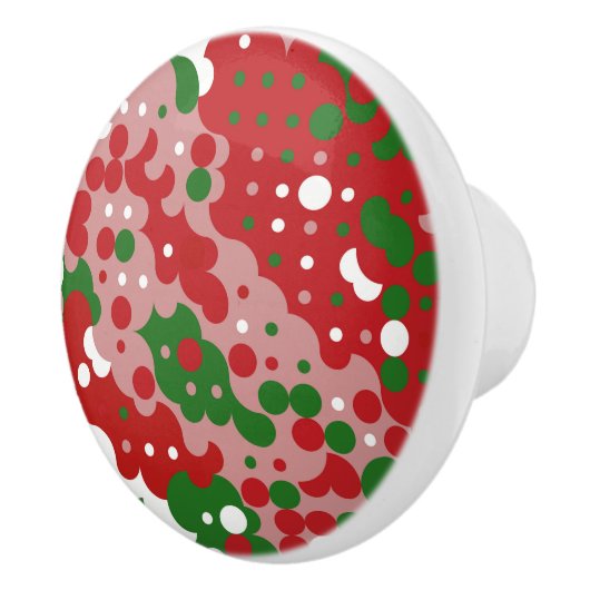 Groovy Funky Mod Retro Kerstpatroon Keramische Knop (Rechts)