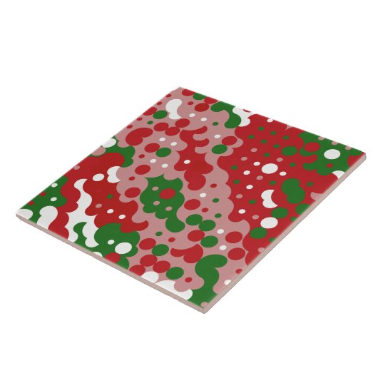 Groovy Funky Mod Retro Kerstpatroon Tegeltje (Zijkant)