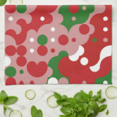 Groovy Funky Mod Retro Kerstpatroon Theedoek (Gevouwen)