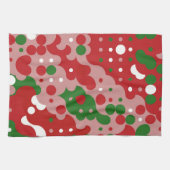 Groovy Funky Mod Retro Kerstpatroon Theedoek (Horizontaal)