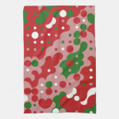 Groovy Funky Mod Retro Kerstpatroon Theedoek (Verticaal)