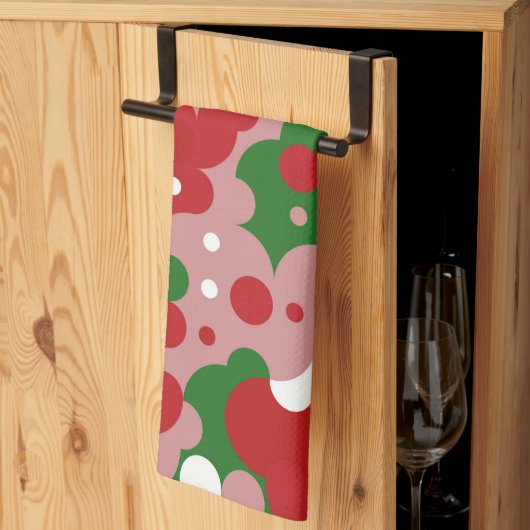 Groovy Funky Mod Retro Kerstpatroon Theedoek (Derde Gevouwen)