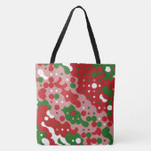 Groovy Funky Mod Retro Kerstpatroon Tote Bag (Voorkant)