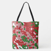 Groovy Funky Mod Retro Kerstpatroon Tote Bag (Achterkant)