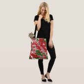 Groovy Funky Mod Retro Kerstpatroon Tote Bag (Op model)