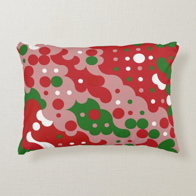 Groovy Funky Mod Retro Kerstpatroonpatroon Accent Kussen (Voorkant)