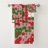 Groovy Funky Mod Retro Kerstpatroonpatroon Bad Handdoek (Insitu)