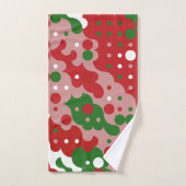 Groovy Funky Mod Retro Kerstpatroonpatroon Bad Handdoek (Handdoek)