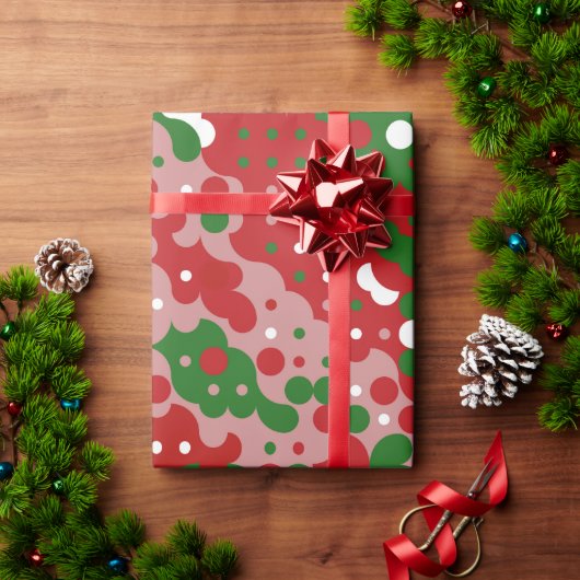 Groovy Funky Mod Retro Kerstpatroonpatroon Cadeaupapier (Feestdagen Geschenken)